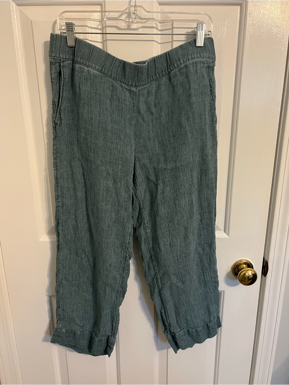 J. Jill PureJill Linen Cropped  Pants in Blue